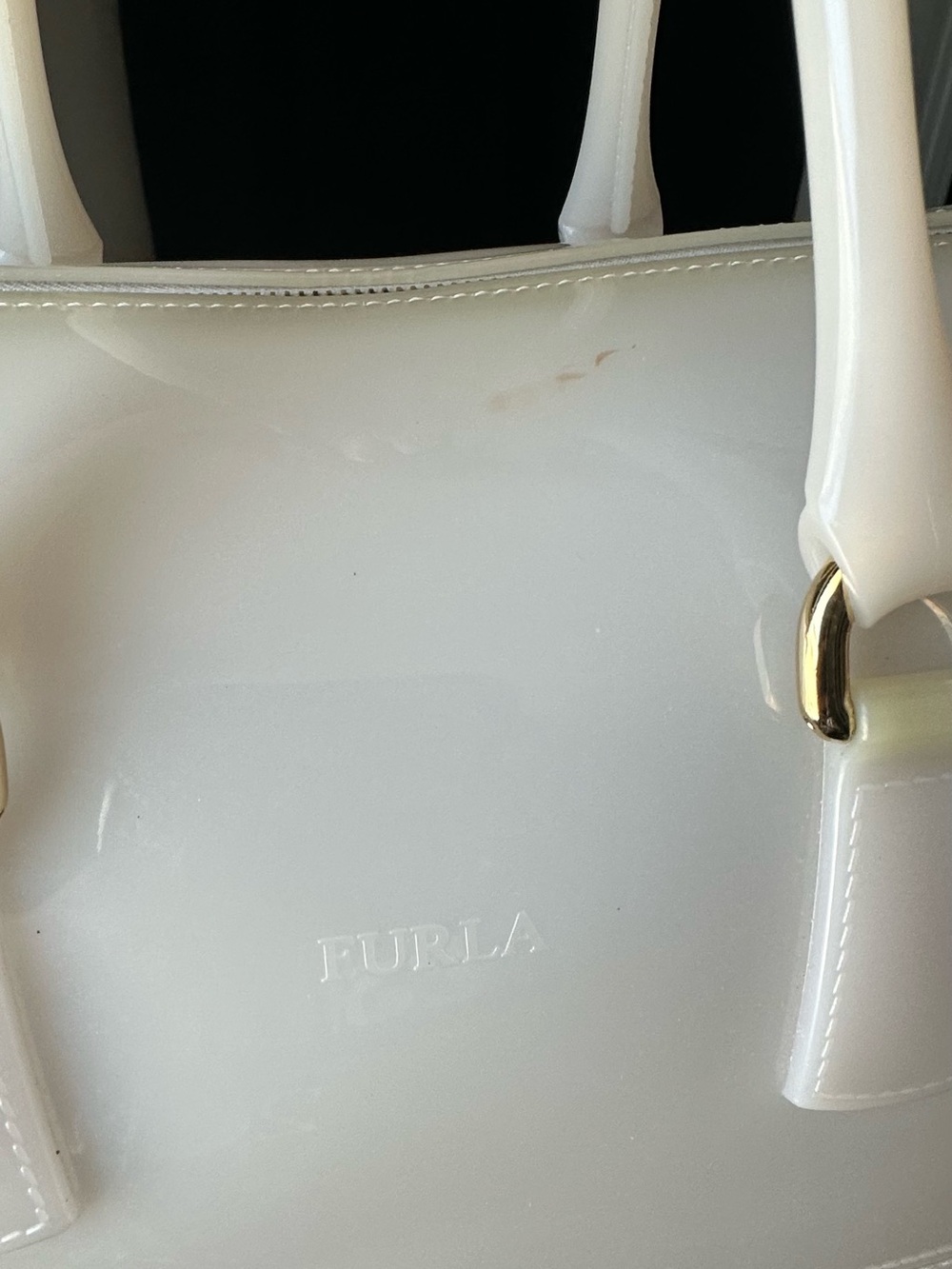 Furla Candy Bag Ivory Pearl White Jelly Satchel - Picture 10 of 12